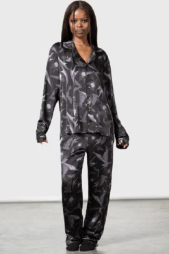 Killstar Midnight Ire Satin Lounge Set