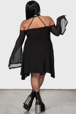 KILLSTAR Midnight's Magic Plus Size Gothic Dress with Mesh Sleeves -Kill Star Store MIDNIGHTS MAGIC DRESS PLUS W G