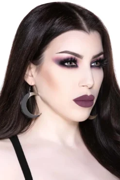 KILLSTAR Moon Earrings [S] - Gothic Stainless Steel Jewelry