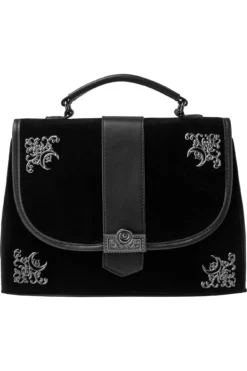 KILLSTAR Moonlight Satchel Bag - Gothic Faux Leather & Velvet Handbag -Kill Star Store MOONLIGHT SATCHELBAG