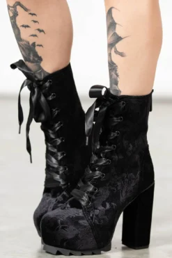KILLSTAR Mormaer Velvet Platform Boots 12 KILLSTAR Mormaer Velvet Platform Boots -Kill Star Store MORAER BOOTS W G