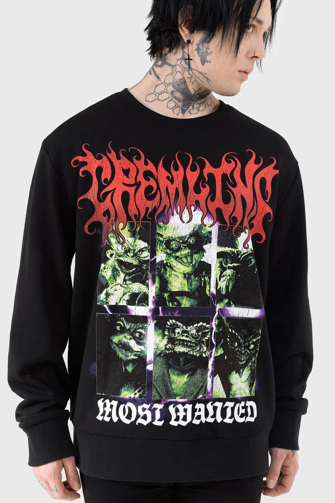 Killstar x Gremlins Most Wanted Relaxed Fit Sweatshirt 2 Killstar x Gremlins Most Wanted Relaxed Fit Sweatshirt - Image 2