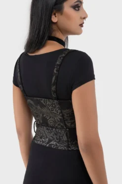 Malapas Underbust Corset [BLACK LILY] -Kill Star Store MalapasUnderbustCorset BLACKLILY 4