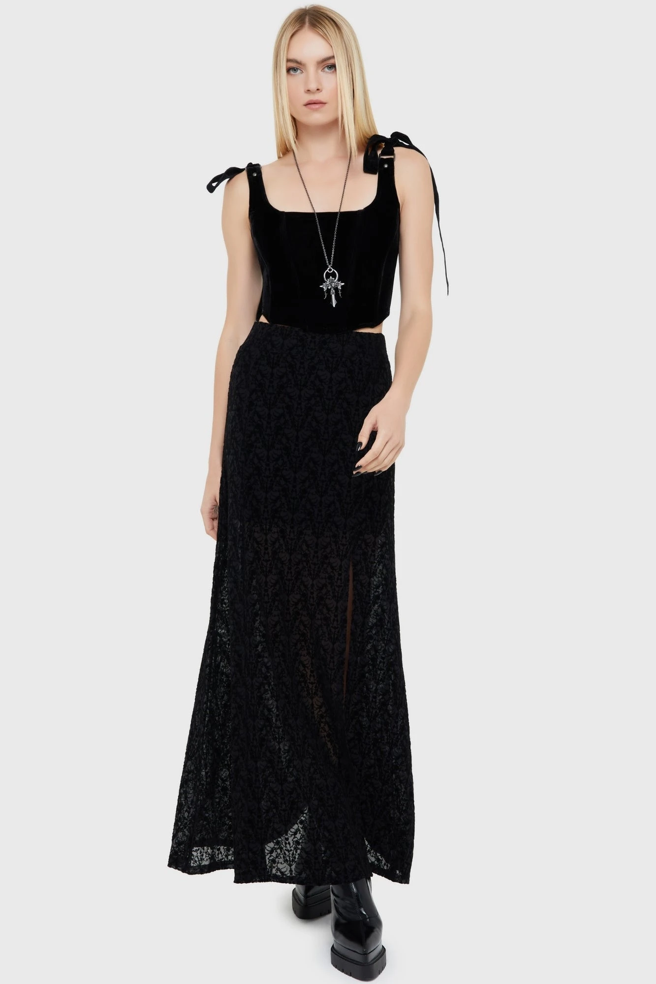 KILLSTAR x Adventure Time Marceline Burn-Out Velvet Maxi Skirt 1 KILLSTAR x Adventure Time Marceline Burn-Out Velvet Maxi Skirt