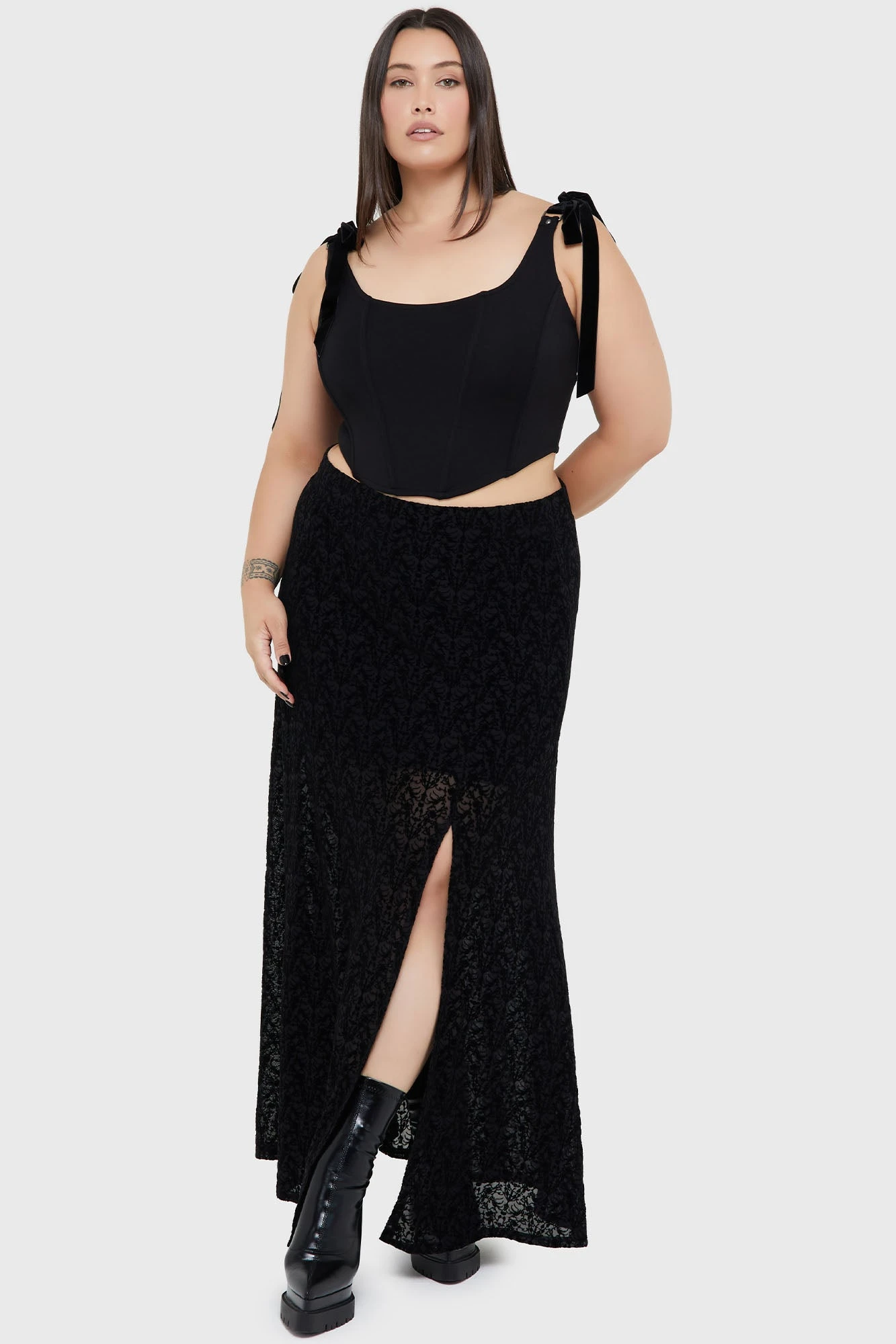 KILLSTAR x Adventure Time Marceline Burn-Out Velvet Maxi Skirt 6 KILLSTAR x Adventure Time Marceline Burn-Out Velvet Maxi Skirt - Image 6