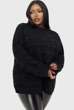 KILLSTAR Murkwood Distressed Loose Knit Sweater -Kill Star Store Murkwood Sweater Sweater PLUS B