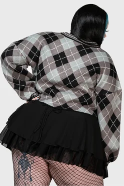 Nasiv Argyle Knit Top [PLUS] -Kill Star Store NASIV ARGYLE KNIT JUMPER PLUS W E