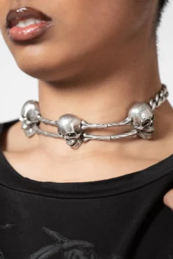 KILLSTAR Naven Skull and Bone Metal Choker
