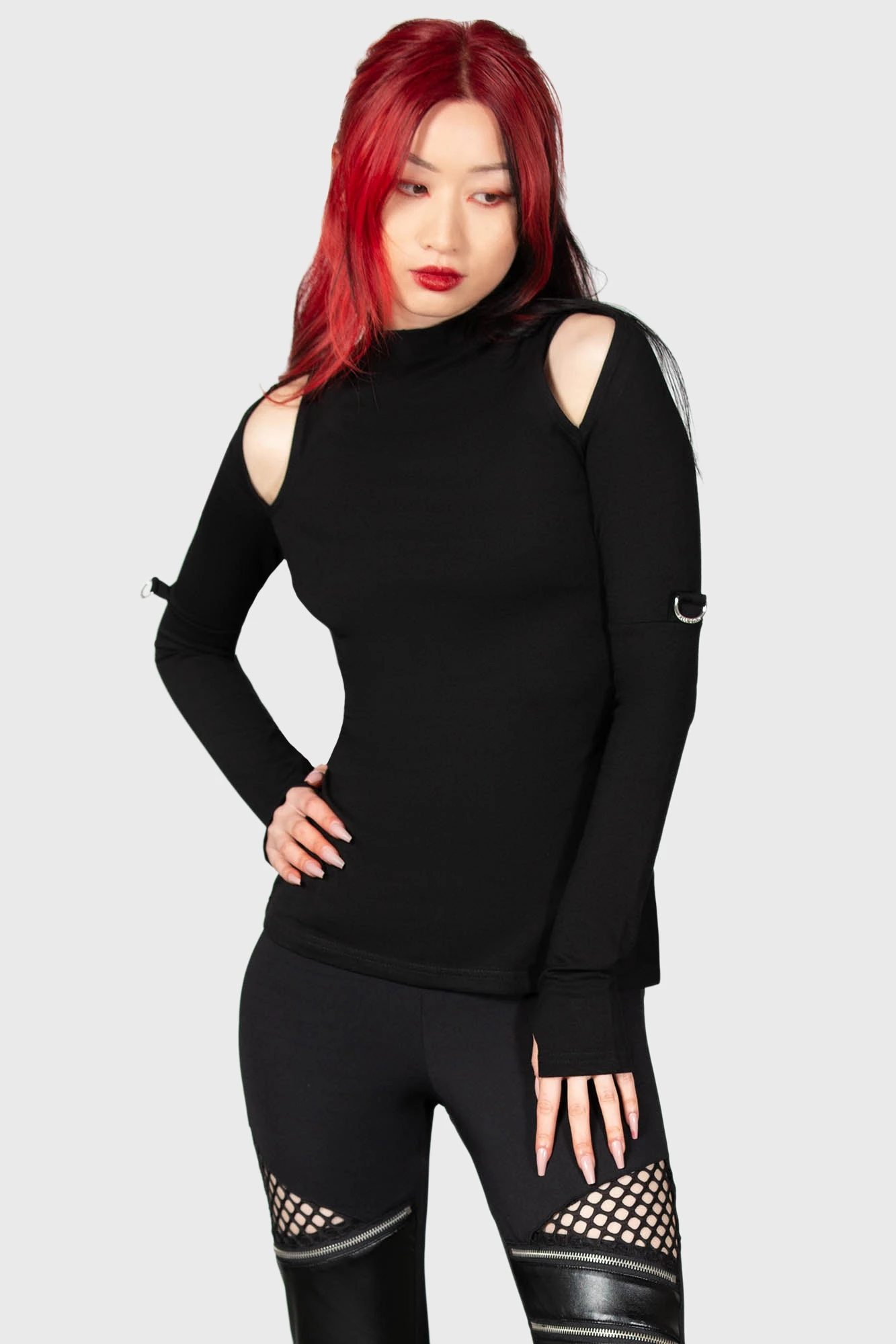 Killstar Nebula Long Sleeve Top with Cut-Out Detail 1 Killstar Nebula Long Sleeve Top with Cut-Out Detail