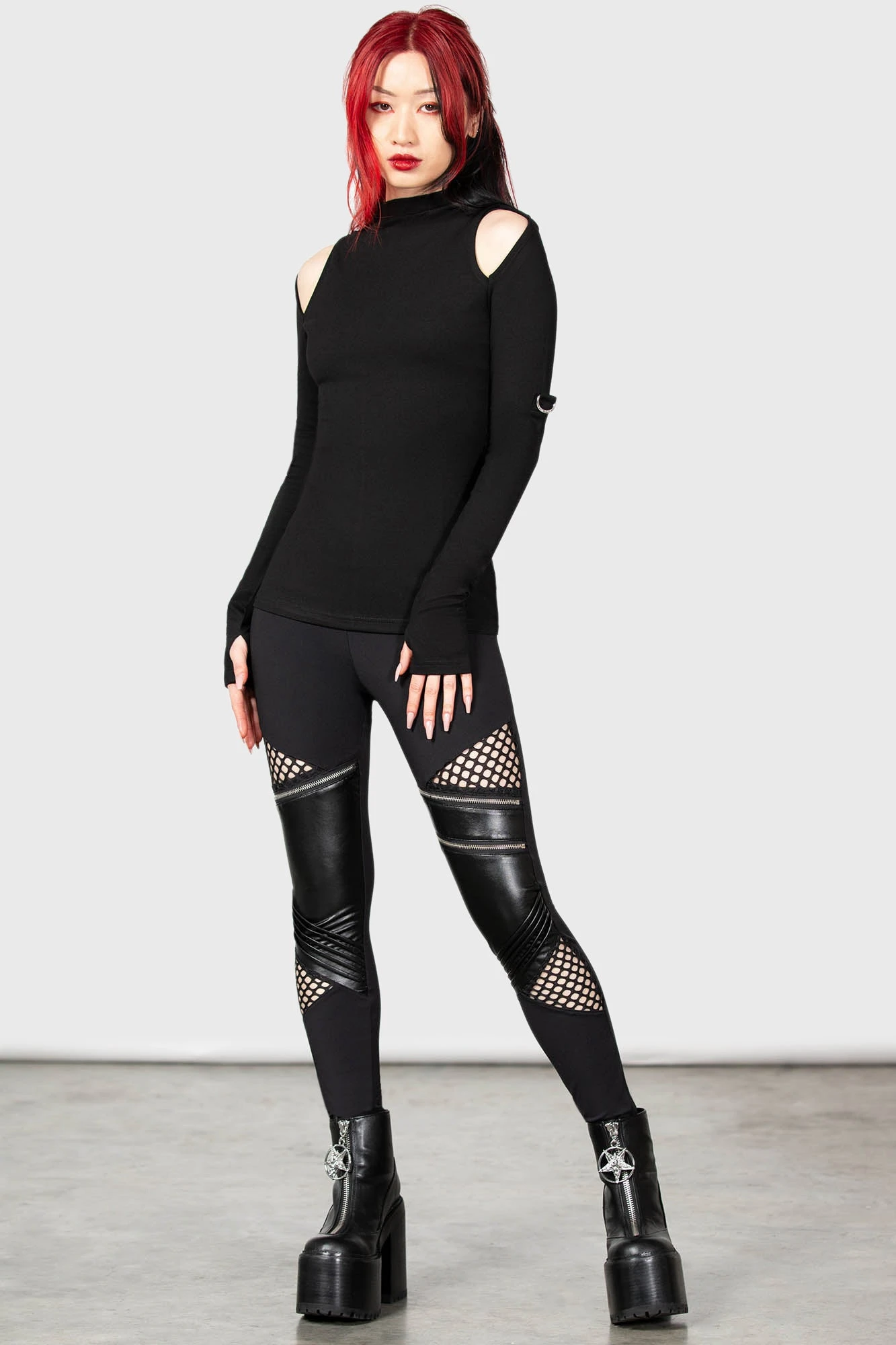 Killstar Nebula Long Sleeve Top with Cut-Out Detail 2 Killstar Nebula Long Sleeve Top with Cut-Out Detail - Image 2