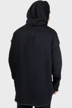 KILLSTAR Necro Vale Hooded Denim Overshirt -Kill Star Store NECROVALESHIRT F