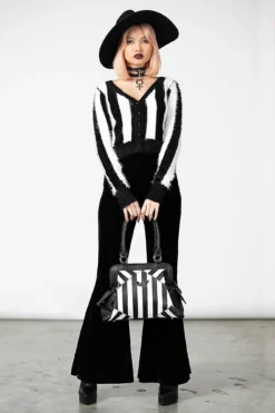 Killstar Never Trust The Living Handbag - Gothic Stripe Purse