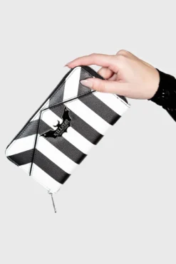 KILLSTAR Never Trust The Living Striped Wallet with Bat Plaque