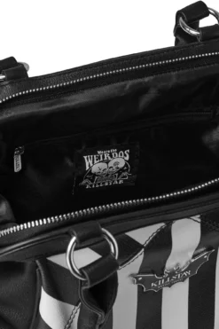Killstar Never Trust The Living Handbag - Gothic Stripe Purse -Kill Star Store NEVERTRUSTTHELIVING HANDBAG G 1