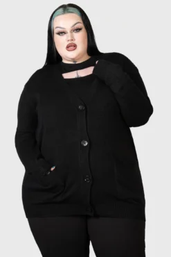 Killstar Next Regret Knit Cardigan [Plus Size] -Kill Star Store NEXT REGRET CARDIGAN PLUS W F