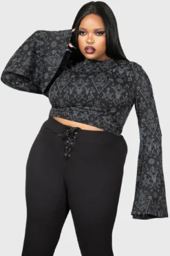 KILLSTAR Nightmagick Plus Size Flared Sleeve Crop Top