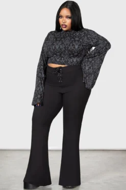 KILLSTAR Nightmagick Plus Size Flared Sleeve Crop Top -Kill Star Store NIGHTMAGICK TOP PLUS W E