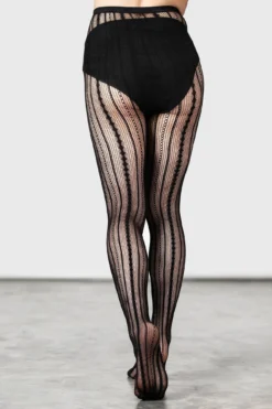 Killstar Nightmeadow Striped Mesh Tights -Kill Star Store NIGHTMEDOW TIGHTS W D