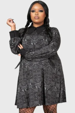 KILLSTAR Wednesday Nightshade Society Plus Size Mini Dress 7 KILLSTAR Wednesday Nightshade Society Plus Size Mini Dress -Kill Star Store NIGHTSHADE SOCIETY MINI DRESS PLUS W D