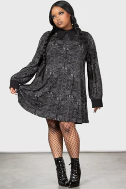 KILLSTAR Wednesday Nightshade Society Plus Size Mini Dress 8 KILLSTAR Wednesday Nightshade Society Plus Size Mini Dress -Kill Star Store NIGHTSHADE SOCIETY MINI DRESS PLUS W E