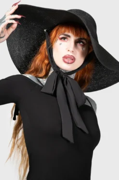 Killstar Nightshaded Sun Hat - Woven Gothic Headwear