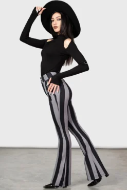 Wednesday x Killstar Nightshades and Ravens Bootcut Trousers -Kill Star Store NIGHTSHADES AND RAVENS BOOTCUT LEGGINGS W D