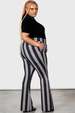 Wednesday x Killstar Nightshades and Ravens Plus Size Bootcut Trousers -Kill Star Store NIGHTSHADES AND RAVENS BOOTCUT TROUSERS PLUS W D