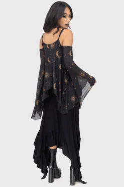 KILLSTAR Nocturnova Celestial Mesh Top with Flared Sleeves -Kill Star Store NOCTURNOVATOP G