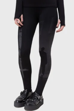 KILLSTAR x The Exorcist Night Walk Leggings - Official Horror Collab -Kill Star Store NightWalkLeggings E
