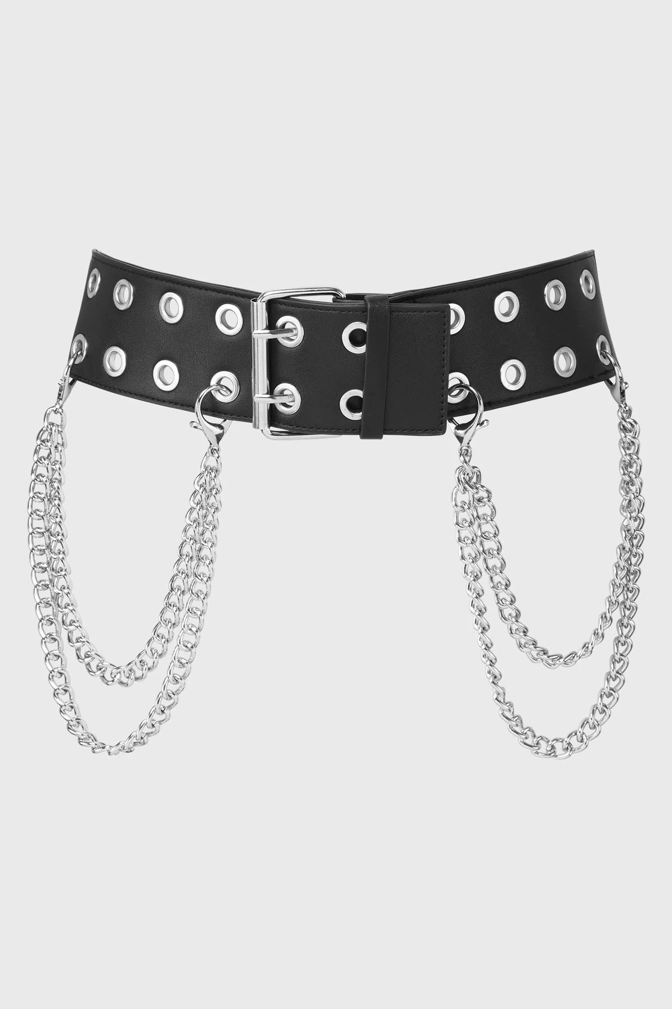 KILLSTAR Nilfheim Belt - Faux Leather Waist Accessory with Detachable Chains 3 KILLSTAR Nilfheim Belt - Faux Leather Waist Accessory with Detachable Chains - Image 3