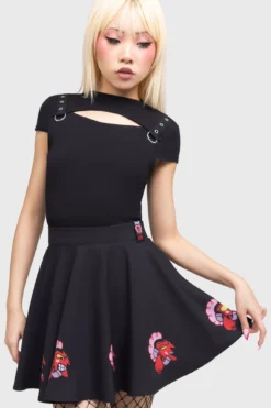 KILLSTAR Oh So Evil HIM Skater Skirt 7 KILLSTAR Oh So Evil HIM Skater Skirt -Kill Star Store OH SO EVIL SKATER SKIRT D