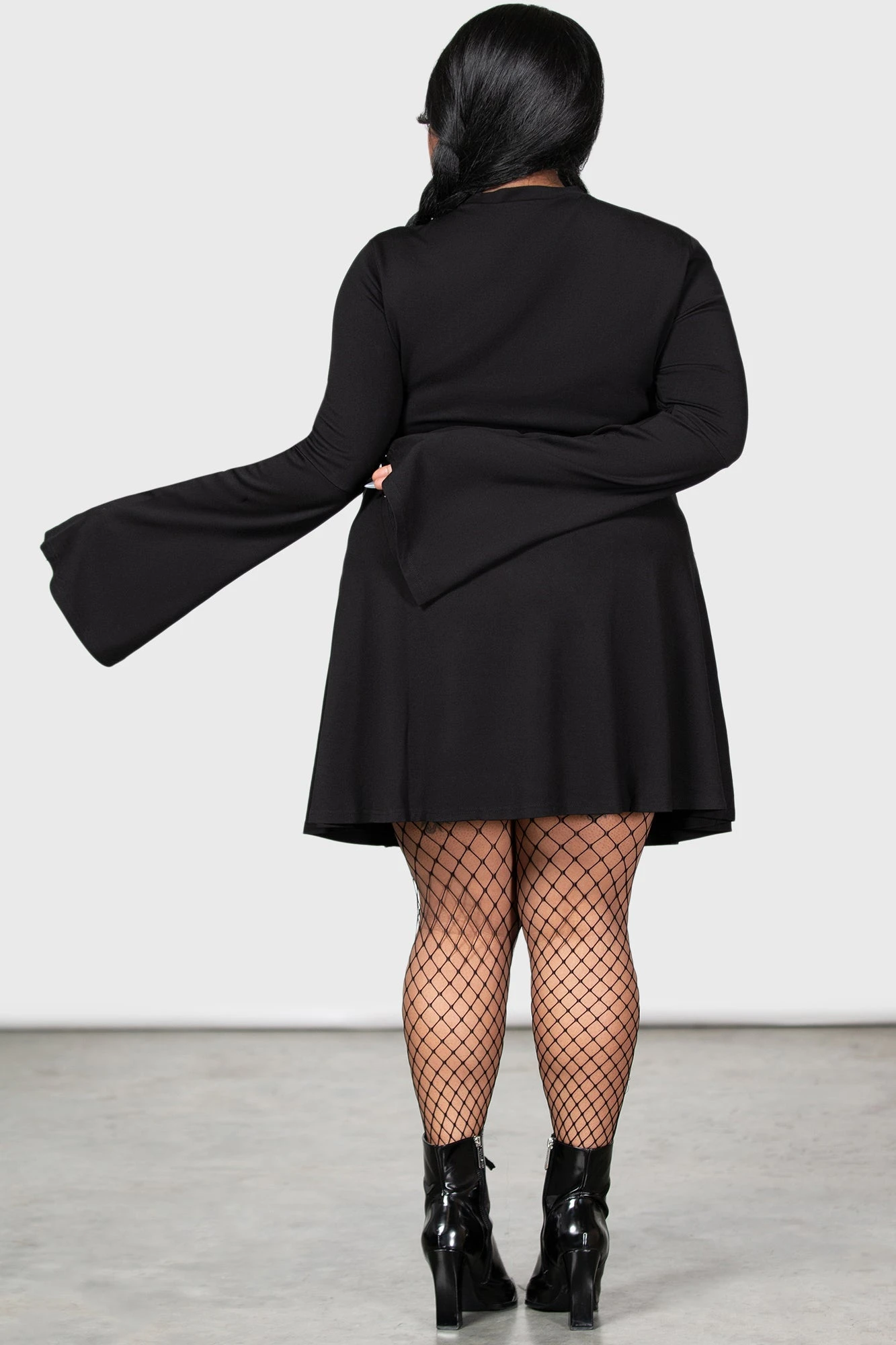 Wednesday x KILLSTAR On Wednesdays Plus Size Skater Dress 4 Wednesday x KILLSTAR On Wednesdays Plus Size Skater Dress - Image 4