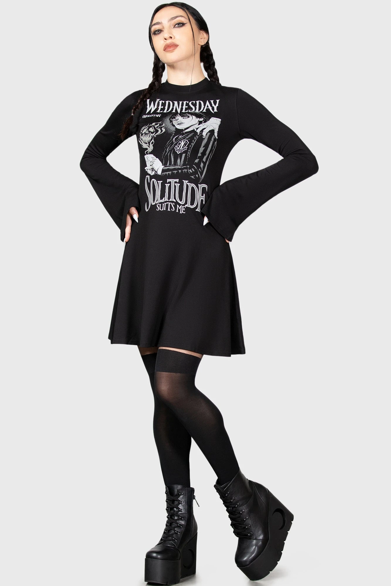 Killstar x Wednesday On Wednesdays Skater Dress 2 Killstar x Wednesday On Wednesdays Skater Dress - Image 2