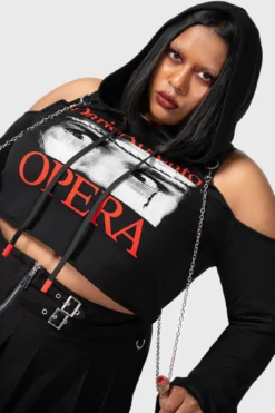 KILLSTAR Opera Crop Hoodie [Plus Size] - Dario Argento Collection -Kill Star Store OPERA CROP HOODIE PLUS W D