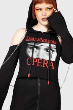 Killstar x Dario Argento Opera Cold-Shoulder Crop Hoodie