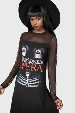 Killstar x Dario Argento Opera Dress - Gothic Mesh Hanky Hem