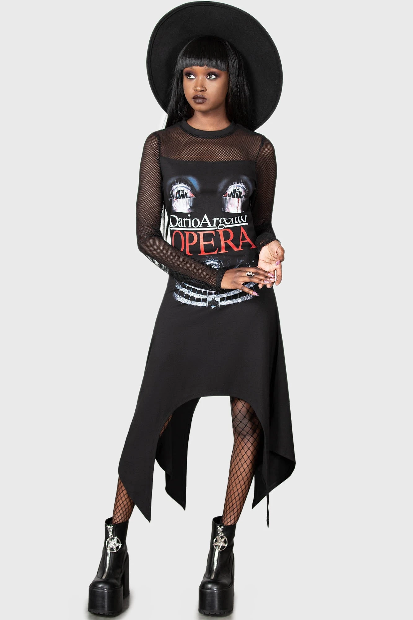 Killstar x Dario Argento Opera Dress - Gothic Mesh Hanky Hem 2 Killstar x Dario Argento Opera Dress - Gothic Mesh Hanky Hem - Image 2