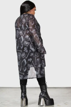 KILLSTAR Ossuary Long Sleeve Plus Size Mesh Top -Kill Star Store OSSUARY LONG SLEEVE TOP PLUS W E