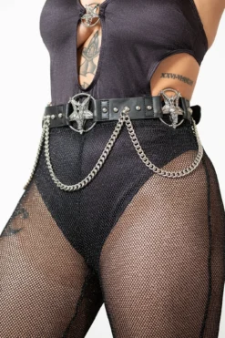 Killstar Our Inner Circle Belt - Gothic Baphomet Chain Accessory -Kill Star Store OUR INNER CIRCLE BELT W C
