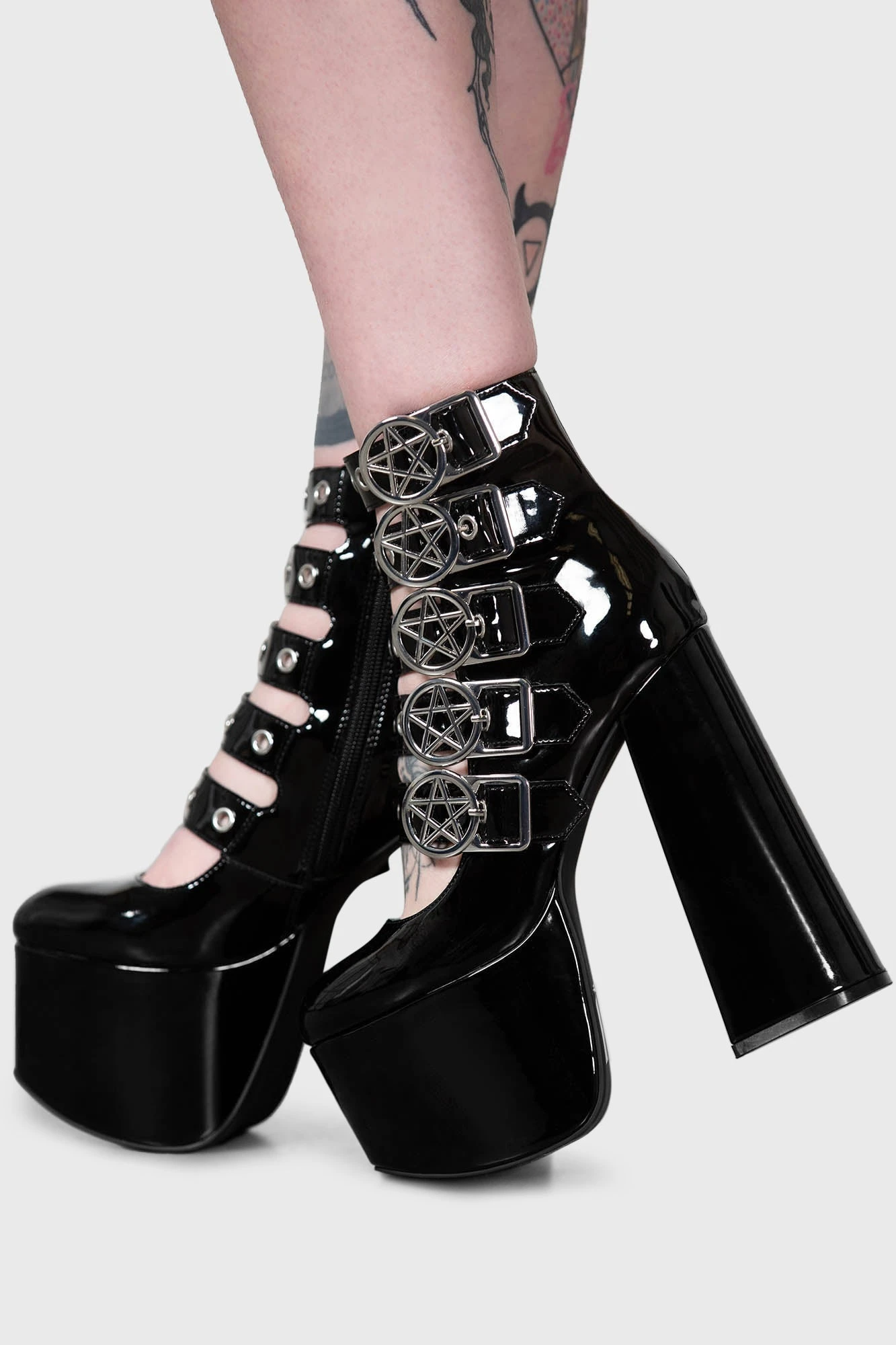Killstar Panic Platform Shoes - Gothic Pentagram Heels 5 Killstar Panic Platform Shoes - Gothic Pentagram Heels - Image 5