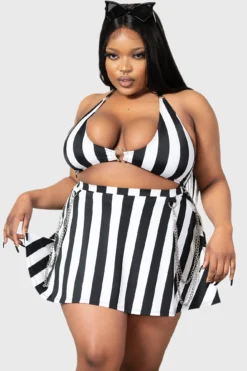 KILLSTAR Pantha's Prowl Plus Size Swim Skirt with Chain Detail