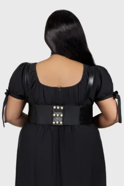 Killstar Phantoms Embrace Harness - Gothic Brass Gold Underbust -Kill Star Store PHANTOMSEMBRACEHARNESS BLACK PLUS D