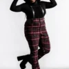 KILLSTAR Prophet Of Doom Suspender Trousers [Blood Tartan] - Plus Size