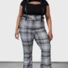 Prophet Of Doom Suspender Trousers [GREY TARTAN] [PLUS]