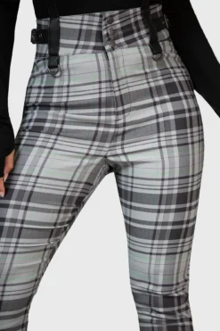 Prophet Of Doom Suspender Trousers [GREY TARTAN] -Kill Star Store PROPHET OF DOOM TROUSERS GREY W D