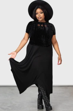 KILLSTAR Prospector's Harvest Plus Size Crushed Velour Crop Top -Kill Star Store PROSPECTORS HARVEST CROP TOP PLUS W D