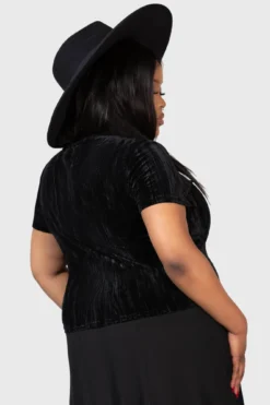 KILLSTAR Prospector's Harvest Plus Size Crushed Velour Crop Top -Kill Star Store PROSPECTORS HARVEST CROP TOP PLUS W F