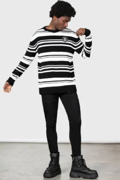KILLSTAR x Wednesday Pugsley Addams Striped Unisex Sweater -Kill Star Store PUGSLEY ADDAMS SWEATER MENS C