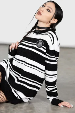 KILLSTAR x Wednesday Pugsley Addams Striped Unisex Sweater