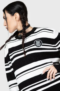 KILLSTAR x Wednesday Pugsley Addams Striped Unisex Sweater -Kill Star Store PUGSLEY ADDAMS SWEATER W C
